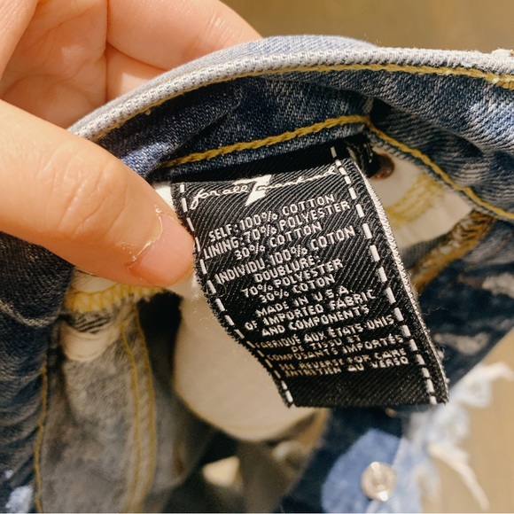 7 for all mankind distressed denim short - Picture 5 of 7